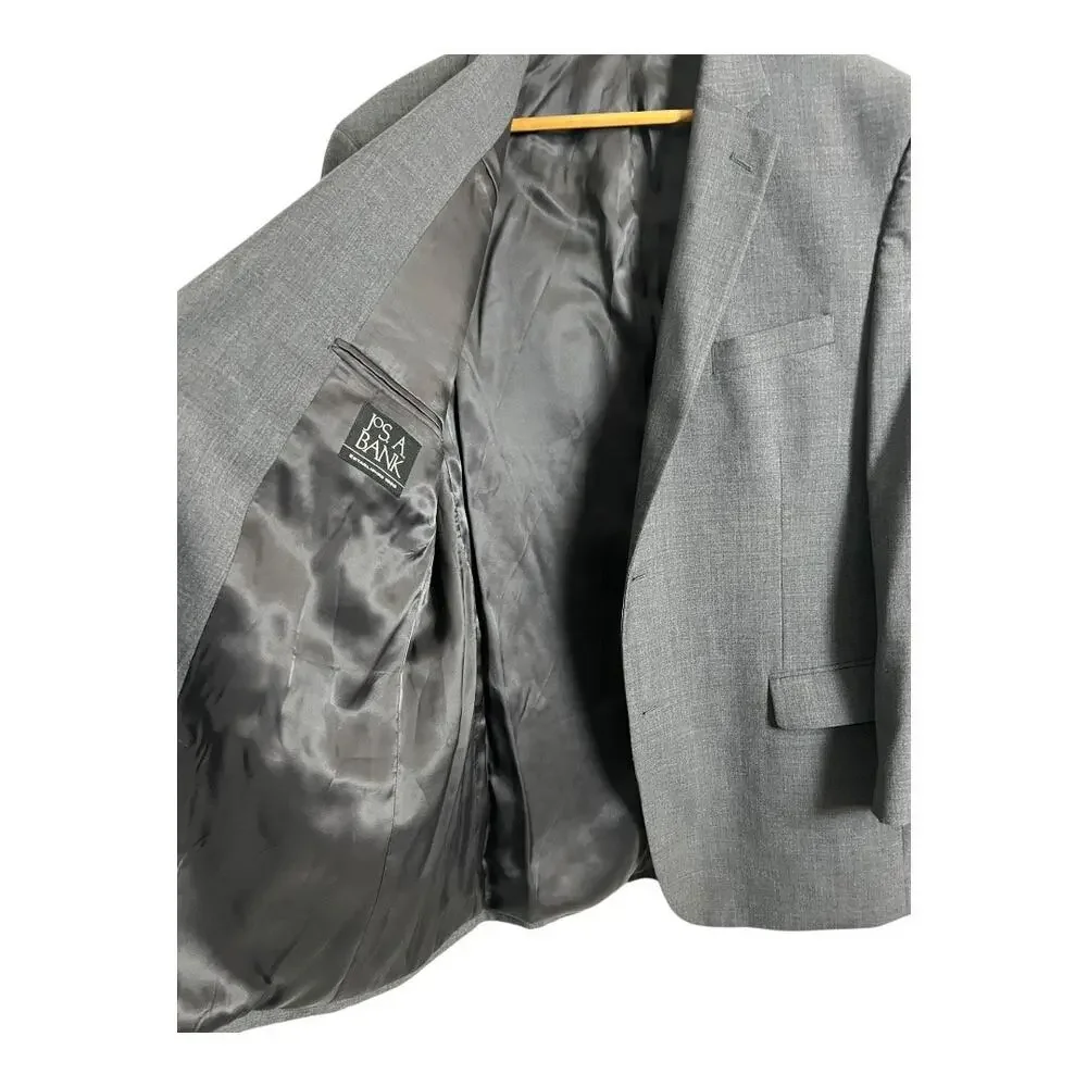 Jos. A. Bank Gray Wool Blazer Sport Coat 46 long Preppy Career Twee